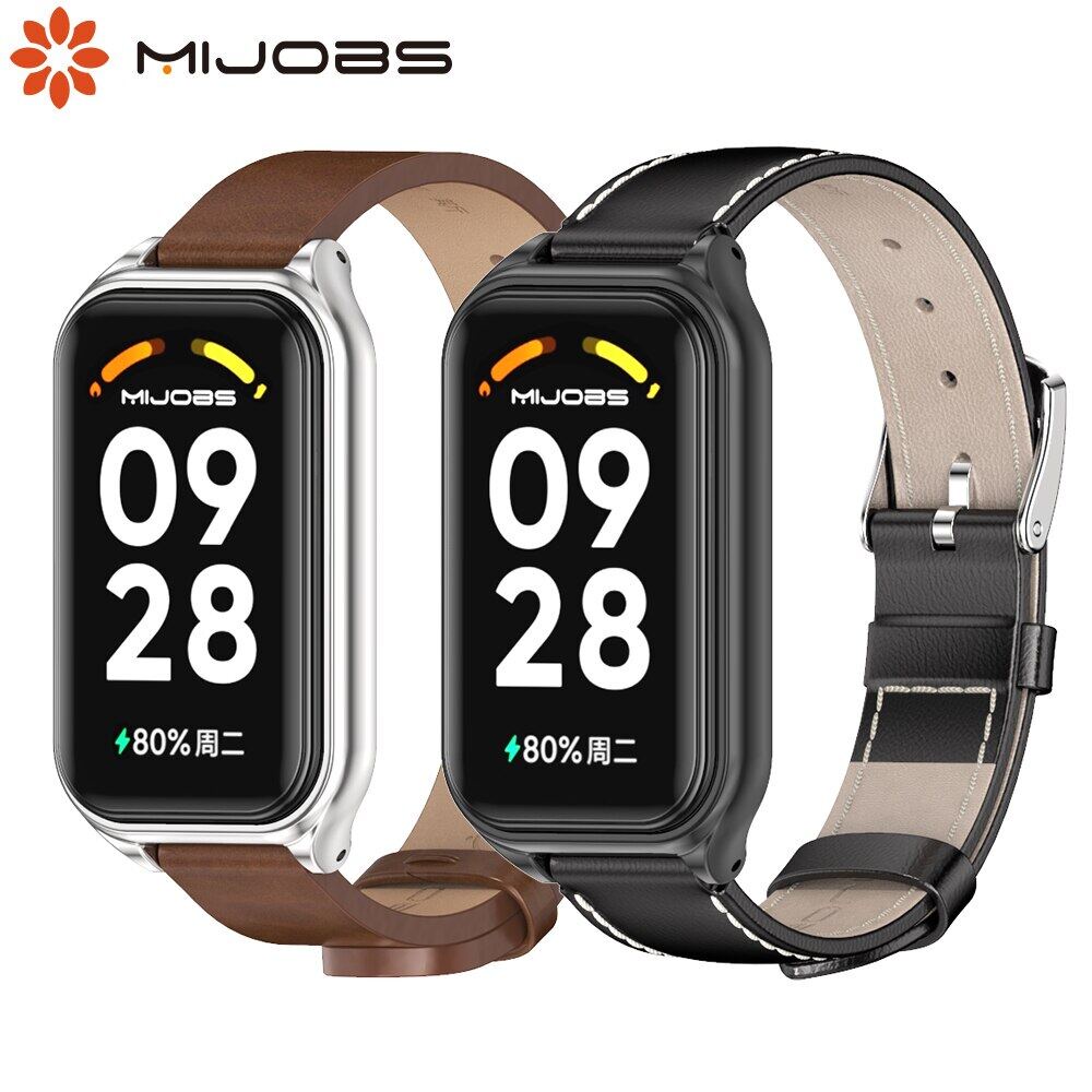 Mijobs สายนาฬิกาข้อมือหนัง แบบเปลี่ยน สําหรับ Xiaomi Redmi Band 2 Xiaomi Smart Band 8 Active Correa