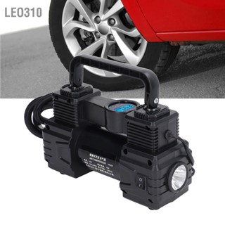 Leo310 เครื่องเติมลมยางรถยนต์ 120PSI ปั๊มลม เกจวัดแรงดันดิจิตอล ปั๊มลมพกพา พร้อมไฟ LED 12V