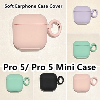 【คุณภาพสูง】เคสหูฟัง แบบนิ่ม สีพื้น สําหรับ Pro 5 Pro 5 Mini