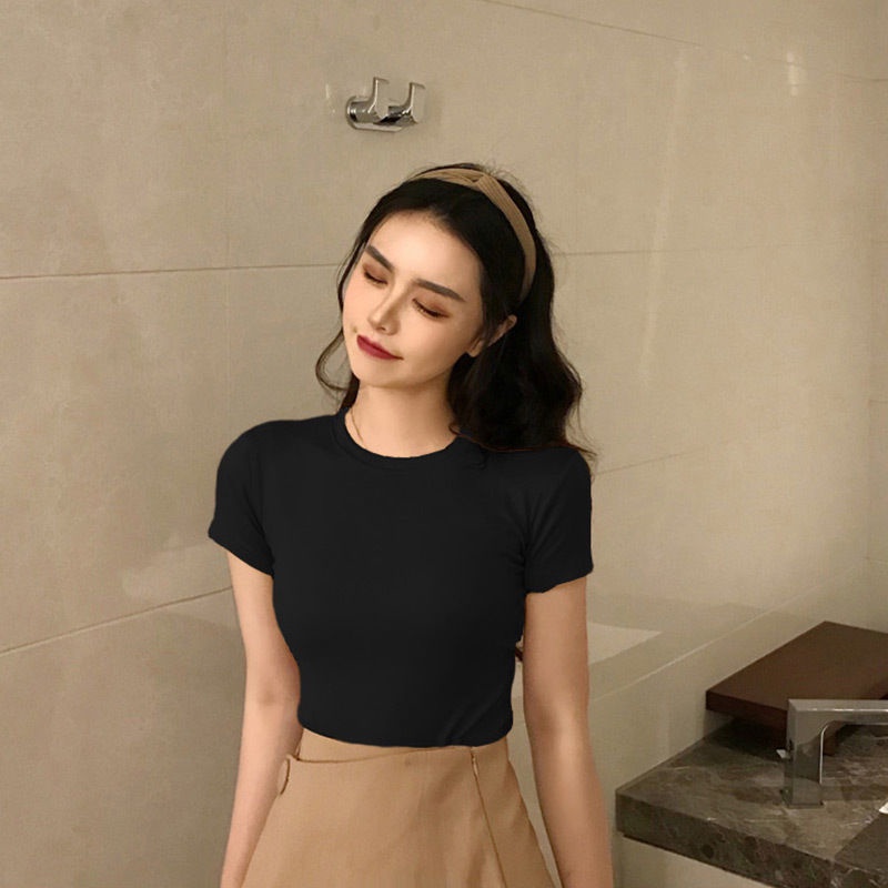 Amber～เสื้อยืดแขนสั้น สไตล์ใหม่ สลิมฟิต ความเรียบง่าย - รูปที่ 4