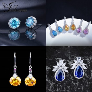 Jewelrypalace ต่างหูสตั๊ด เงิน 925 ประดับทับทิม เครื่องประดับสตรี หรูหรา M099