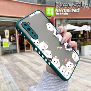 สําหรับ Oneplus Nord Nord N10 Nord N100 Nord CE Nord 2 เคสการ์ตูนแมวน่ารัก ฝ้าบาง ออกแบบใหม่ กันกระแทก เคสโทรศัพท์แข็ง แฟชั่น ขอบซิลิโคน เคสป้องกัน