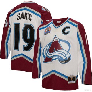 เสื้อกีฬาแขนยาว NHL Colorado Avalanche Jersey Sakic Hockey พลัสไซซ์