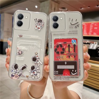 ใหม่ เคสโทรศัพท์มือถือ ซิลิโคนนิ่ม TPU ลายการ์ตูนนักบินอวกาศน่ารัก พร้อมช่องใส่บัตร สําหรับ VIVO Y36 Y36 Y36