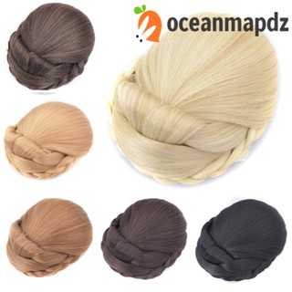 Oceanmapdz มวยปลอม อินเทรนด์ สีดํา ผู้หญิง ธรรมชาติ ทนความร้อน ไฟเบอร์ สาว ตรง เจ้าสาว แฮร์พีซ