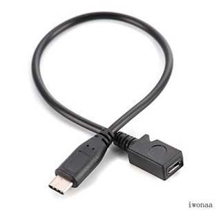 Iwo สายชาร์จ Micro USB เป็น TypeC สําหรับเครื่องเล่น MP3 MP-4 กล้อง DVR รถยนต์