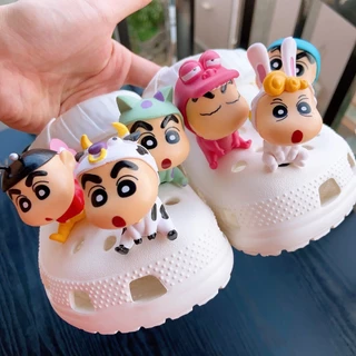 จี้กระดุม ลายการ์ตูนชินจังน่ารัก อุปกรณ์เสริม สําหรับตกแต่ง 6 ชิ้น
