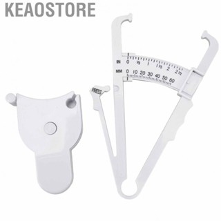 Keaostore Skin Fat Caliper Press Type  Clear Scales High Accuracy mm Inch Body Measure Tape Tester for Home White