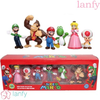 LANFY โมเดลฟิกเกอร์ Super Mario Bros ของสะสม สําหรับตกแต่งรถยนต์