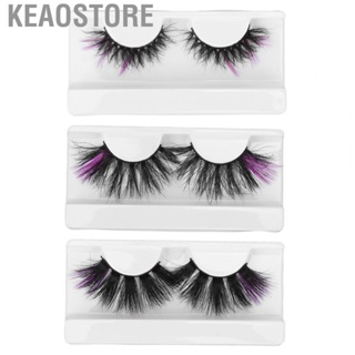 Keaostore 0.98in Colorful Eyelashes Purple Ends Fluffy Dramatic Colored False Fo