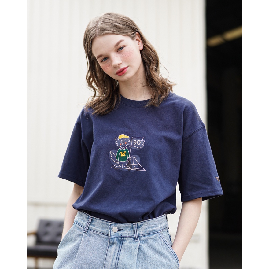 ขายร้อน Korea wvproject On The Track เสื้อยืดแขนสั้น JIST7576