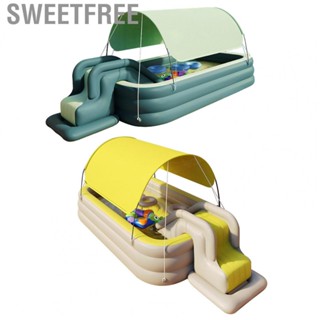 Sweetfree Inflatable Swimming Pool  Play Sun Protection Removable Sunshade Space Saving Foldable for Outdoor Children