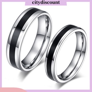 &lt;citydiscount&gt; แหวนไทเทเนียม สเตนเลส สีดํา ของขวัญคนรักเครื่องประดับแฟชั่น สําหรับผู้ชาย ผู้หญิง