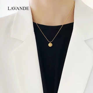 [LAVANDE] สร้อยคอเหล็กไทเทเนียม Fuzi สร้อยคอกันน้ําทอง 18K หรูหราความรู้สึกระดับไฮเอนด์ Fuxi สองด้านสร้อยคอไม่ซีดจางหญิง X01L0501