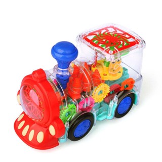  Electric universal transparent gear train with music and lighting Cool baby toys suitable for children aged 12-18 months