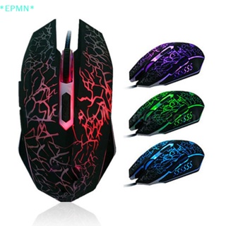 Epmn&gt; Cool 4000 DPI เมาส์ออปติคอลเล่นเกม แบบใช้สาย USB 6 ปุ่ม LED สําหรับ Pro Gamer