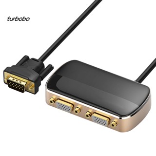 Turbobo อะแดปเตอร์แยก VGA ตัวผู้ เป็นตัวเมียคู่ เข้า 1 ออก 2 สําหรับมอนิเตอร์โปรเจคเตอร์ HDTV