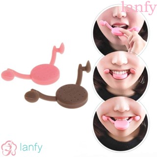 LANFY อุปกรณ์ซิลิโคน รูปหน้ายิ้ม สําหรับนวดยกกระชับใบหน้า กล้ามเนื้อ