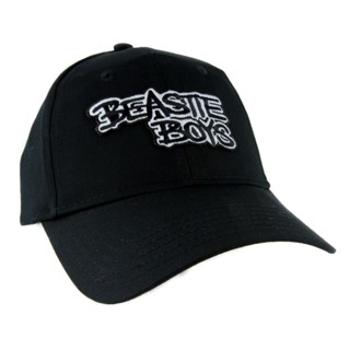 หมวกเบสบอล พิมพ์ลายโลโก้ Beastie Boys สีดํา สไตล์ฮิปฮอป ร็อค 90s 1990