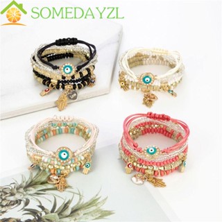 SOMEDAYZL Bohemia สร้อยข้อมือเชือกถัก แฮนด์เมด หลายชั้น ลายปีศาจน่ารัก สร้างสรรค์ เครื่องประดับ สําหรับเด็กผู้ชาย และเด็กผู้หญิง ของขวัญวันวาเลนไทน์