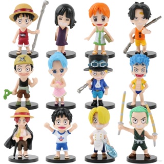 Ns3 โมเดลฟิกเกอร์ One Piece Luffy Nami Ace Zoro Shanks Robin Sanji ของเล่นสําหรับเด็ก 12 ชิ้น