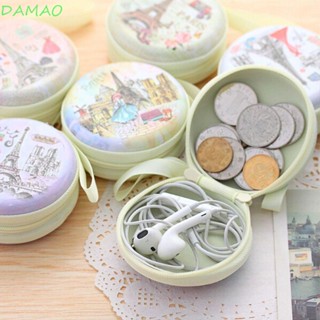 DAMAO กระเป๋าเคสใส่หูฟัง กุญแจ ลายการ์ตูนปารีสทาวเวอร์ แบบพกพา