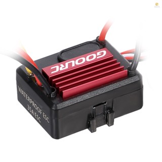 Goolrc ตัวควบคุมความเร็วไฟฟ้า 35A Brushless ESC สําหรับรถบรรทุกบังคับ 1/16 1/18