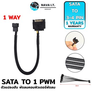 COINSคืน15%⚡FB9JMZV6⚡ (871) NAVA IT สาย SATA1 ออก PWM1 (1 ต่อ) พัดลมคอมพิวเตอร์พัดลม SPLITTER ตัวแปลงฮับ ประกัน 1 ปี