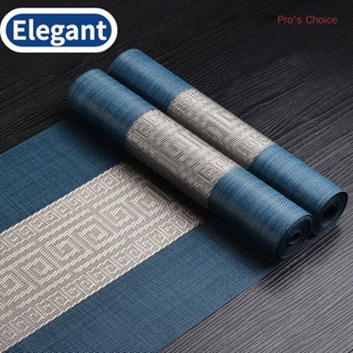 Table Runner Dining Tablecloth PVC Decoration Mat Blue Brown Grey Coffee Cloth Desk Wedding Birthday Outdoor Party Event Xmas
