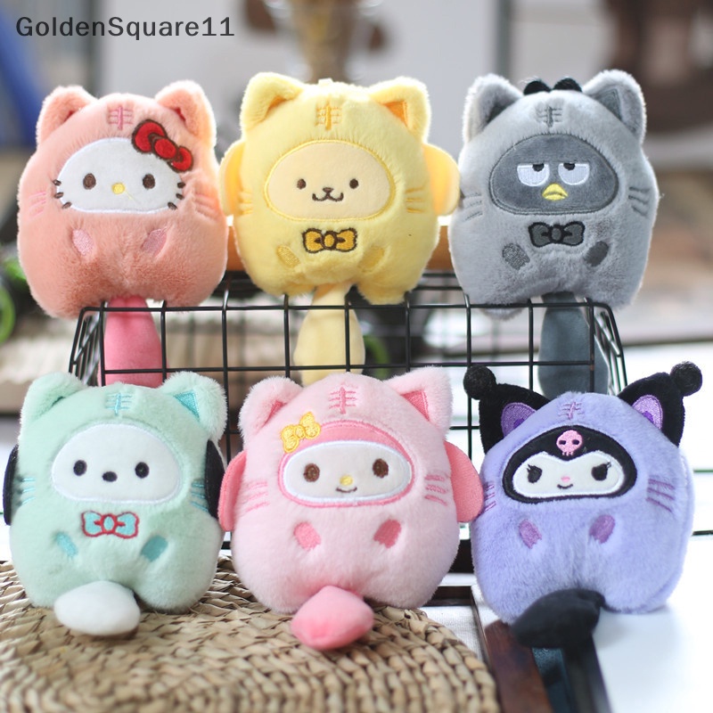 Gd Sanrio Kuromi ตุ๊กตาสัตว์พวงกุญแจ Little Tiger Kuromi My Melody Cinnamoroll ตุ๊กตาของเล่นจี้ Pom Pom Purin น่ารัก lmage ตุ๊กตา GoldenSquare