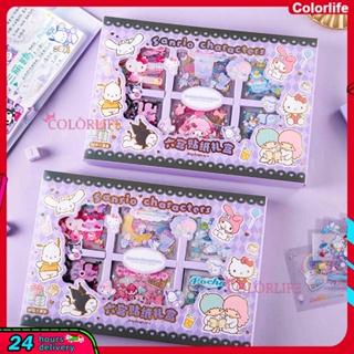 สติกเกอร์กระดาษ ลายตัวละคร Sanrio Cinnamoroll Kitty Kuromi สําหรับตกแต่งสมุดโน้ต เครื่องเขียน DIY จํานวน 60 ชิ้น ต่อชุด