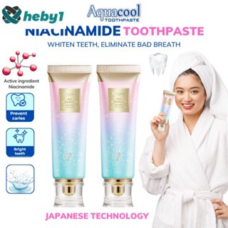 Aquacool Niacinamide ยาสีฟันไวท์เทนนิ่งฟันทำความสะอาดขจัดคราบ Freshen Breath Oral Care 3d heby1