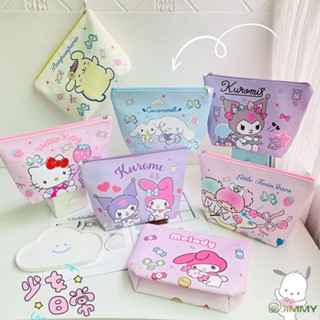 SANRIO กระเป๋าเครื่องสําอาง หนัง PU ทรงสี่เหลี่ยมคางหมู ขนาดใหญ่ จุของได้เยอะ สไตล์ญี่ปุ่น สําหรับเด็กผู้หญิง