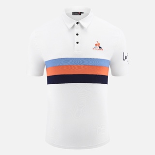 [Le Coq sportif] เสื้อโปโลแขนสั้น ระบายอากาศ แบบแห้งเร็ว เหมาะกับฤดูใบไม้ผลิ และฤดูร้อน สําหรับผู้ชาย