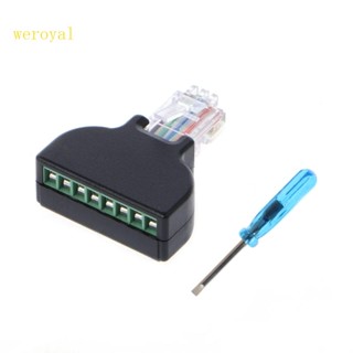 Weroyal RJ45 อะแดปเตอร์แปลงปลั๊กกล้องวงจรปิด อีเธอร์เน็ต ตัวผู้ เป็น 8 Pin AV