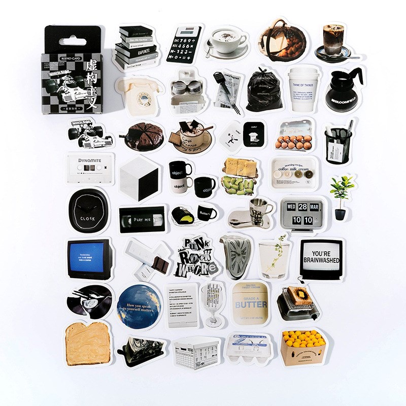 46 ชิ้นโมเดิร์น Living สติกเกอร์กาวสติกเกอร์ DIY ตกแต่งหัตถกรรม Scrapbooking สติกเกอร์ของขวัญเครื่องเขียนโรงเรียนอุปกรณ์