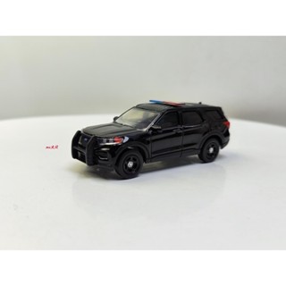 พร้อมส่ง ไฟสีเขียว 1: 64 2020 FORD Police FORD Explorer สีดํา