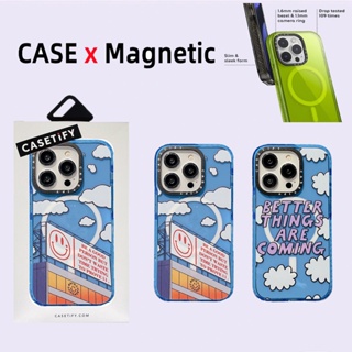 Casetify【ของดี】เคสโทรศัพท์มือถืออะคริลิค TPU กันกระแทก ขอบสี สําหรับ iPhone 12 13 14 Pro Max