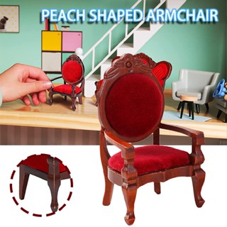 1:12 Scale Miniature Wooden Chair Dollhouse Vintage Armchair Furniture Decor