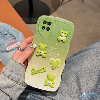 เคสโทรศัพท์มือถือ ลายหมีน่ารัก 3D สี่สี เรียบง่าย สําหรับ Samsung A12 A11 A23 A52 A53 A51 A22 A32 A33 A73 5G 4G