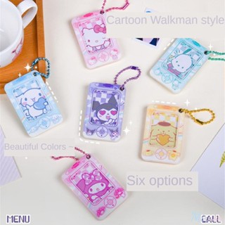 Sanrio Certificate Photo Pendant Cute Cartoon Kuromi My Melody Student Bus Card Holder Love Bean Photo Card Keychain Charm For Student Kids M