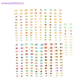 Newsandthen1 เล็บปลอม ลายการ์ตูนผลไม้น่ารัก ถอดออกได้ สีสันสดใส สําหรับเด็กผู้หญิง