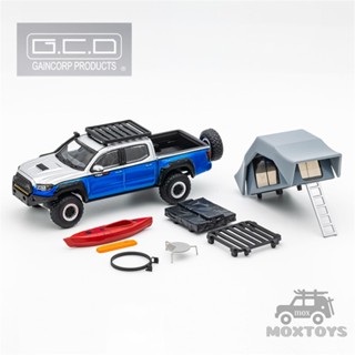 โมเดลรถยนต์ GCD 1:64 Tacoma Camping edition สีฟ้า และสีเงิน