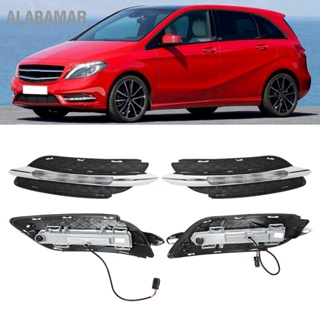 ALABAMAR 1 คู่ 12V ไฟวิ่งกลางวัน LED เหมาะสำหรับ Mercedes Benz W246 B คลาส B180 B200 2011-2013