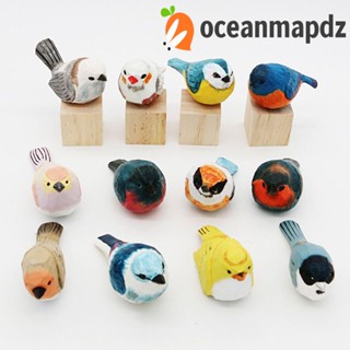 Oceanmapdz นกไม้แกะสลัก ขนาดเล็ก น่ารัก แฮนด์เมด สไตล์นอร์ดิก สําหรับตกแต่งบ้าน