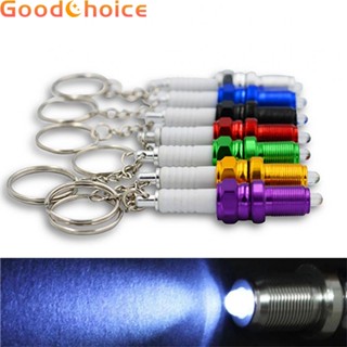 【Good】1Pc Casual LED Key Chain Spak Plug Key Chain Car Parts Motorcycle Keyring【Ready Stock】