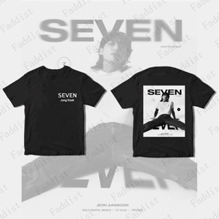 เสื้อยืดลําลอง ผ้าฝ้าย แขนสั้น คอกลม พิมพ์ลายอัลบั้มใหม่ KPOP Bangtan Jung Kook SEVEN 7 สําหรับผู้ชาย และผู้หญิง 2023