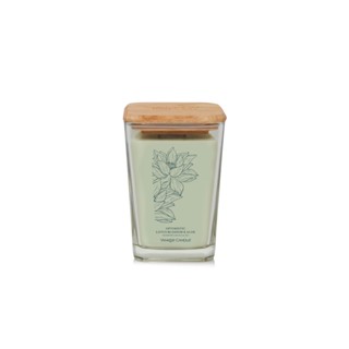 Well Living Large Square Candle OPTMISTIC LOTUS BLOSSOMS