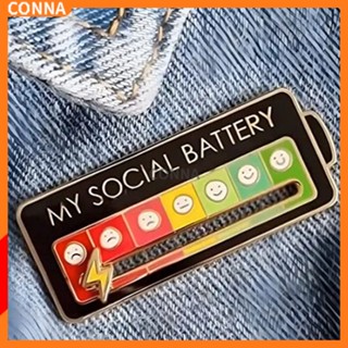 เข็มกลัด MY Social BATTERY Mood Conversion น่ารัก ตลก ตลก สังคม อารมณ์ เข็มกลัด Pin ของขวัญ