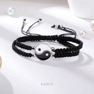 Fancy 2 ชิ้น ไทเก็ก คู่รัก เชือก สร้อยข้อมือ วาเลนไทน์ ของขวัญสําหรับคู่รัก แฟนสาว ผู้หญิง ผู้ชาย